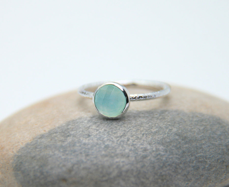 Aqua Chalcedony Ring in Sterling Silver – Clarity + Calm