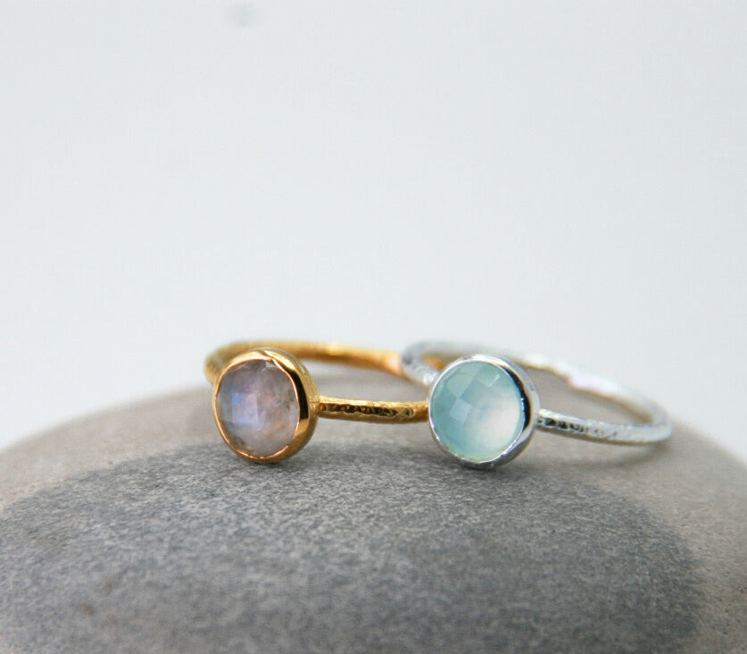 Aqua Chalcedony Ring in Sterling Silver – Clarity + Calm