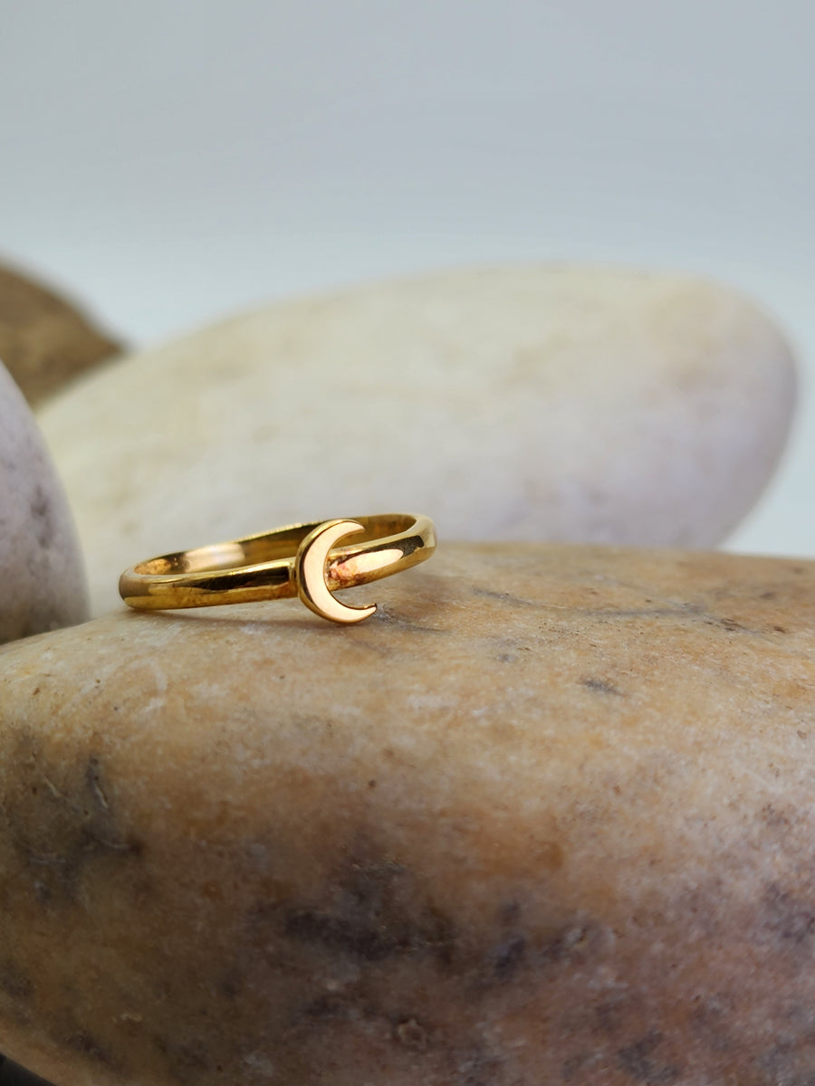 Small Crescent Moon Ring in Sterling silver