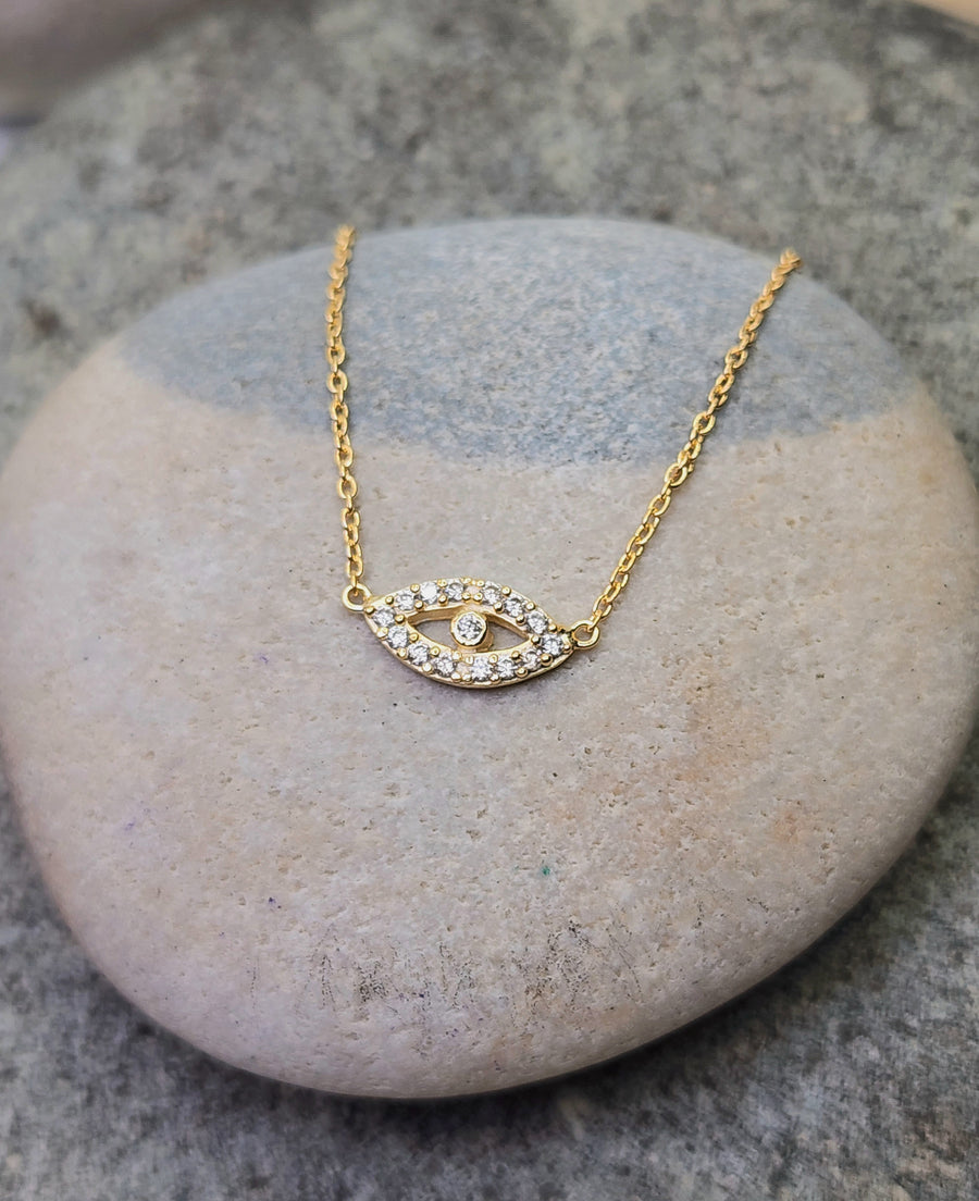 All Is Well Necklace in Cubic Zirconia + Sterling Silver
