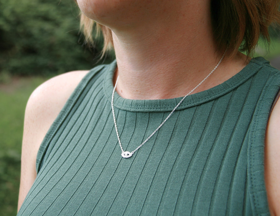 All Is Well Necklace in Cubic Zirconia + Sterling Silver