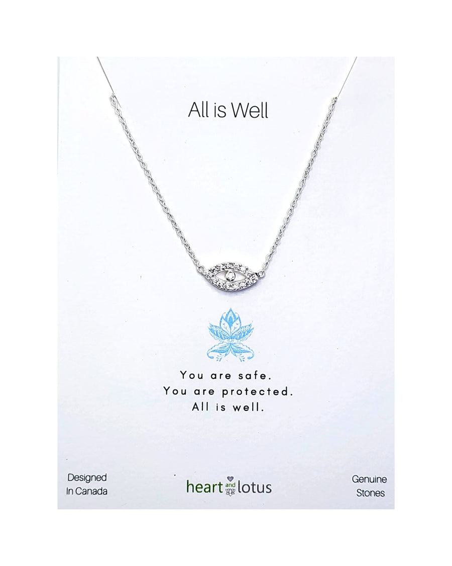 All Is Well Necklace in Cubic Zirconia + Gold
