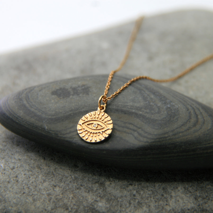 Radiant Evil Eye Necklace in Gold - Protection