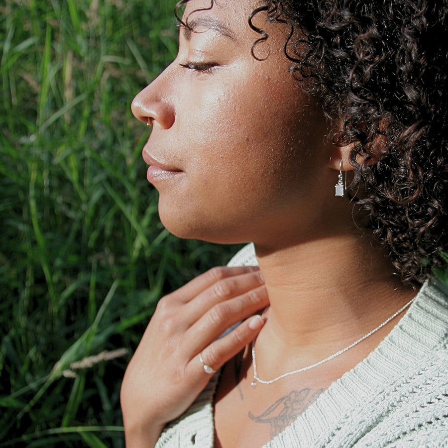 Embodied Radiance Earrings in Labradorite + Gold
