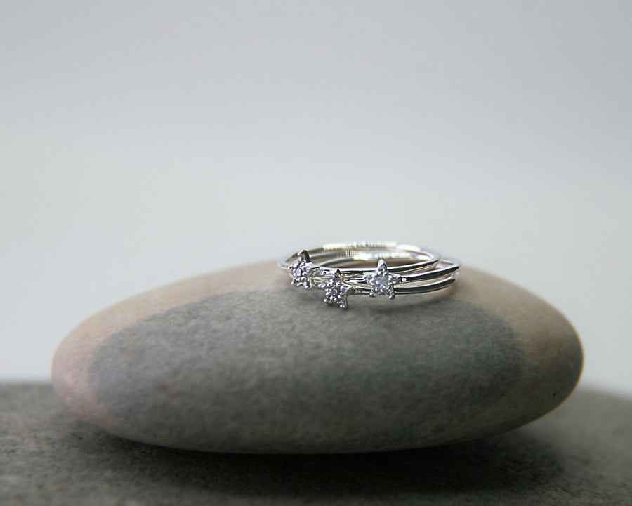 Tiny Star Ring in Sterling Silver + Cubic Zircon – Dainty Sparkle & Hope