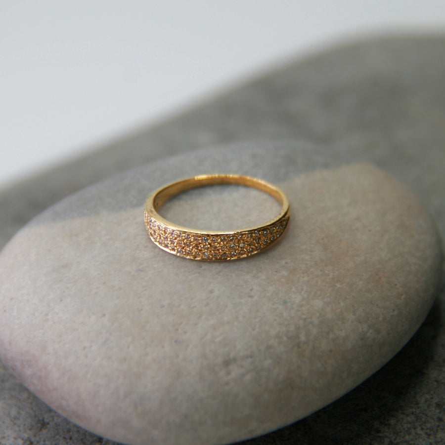 Cubic Zircon Pave Ring in Gold