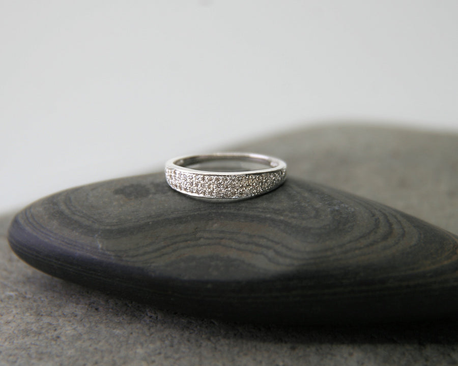 Cubic Zircon Pave Ring in Sterling Silver