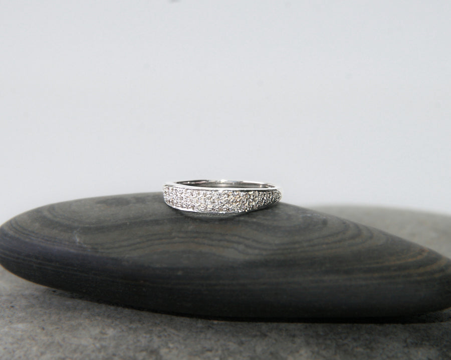 Cubic Zircon Pave Ring in Sterling Silver