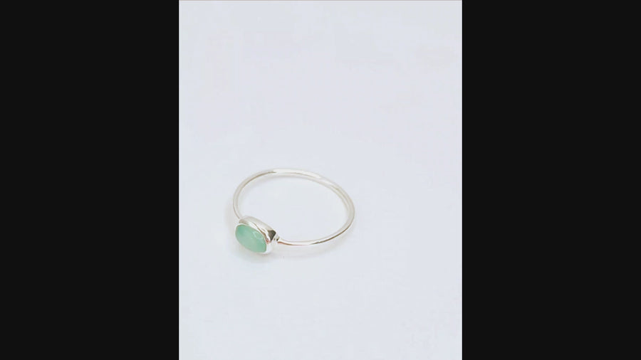 Aqua Chalcedony Ring in Sterling Silver - Clarity and Calm