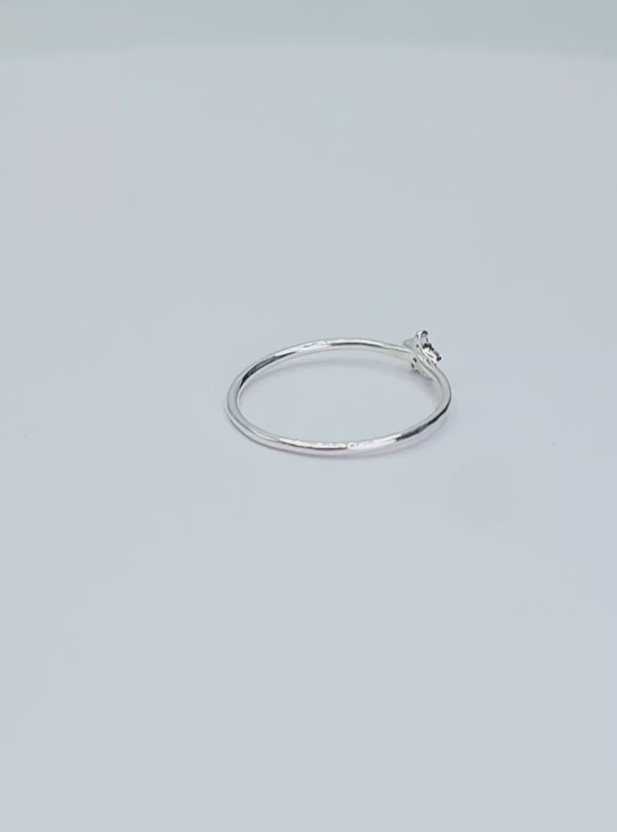 Tiny Star Ring in Sterling Silver + Cubic Zircon – Dainty Sparkle & Hope