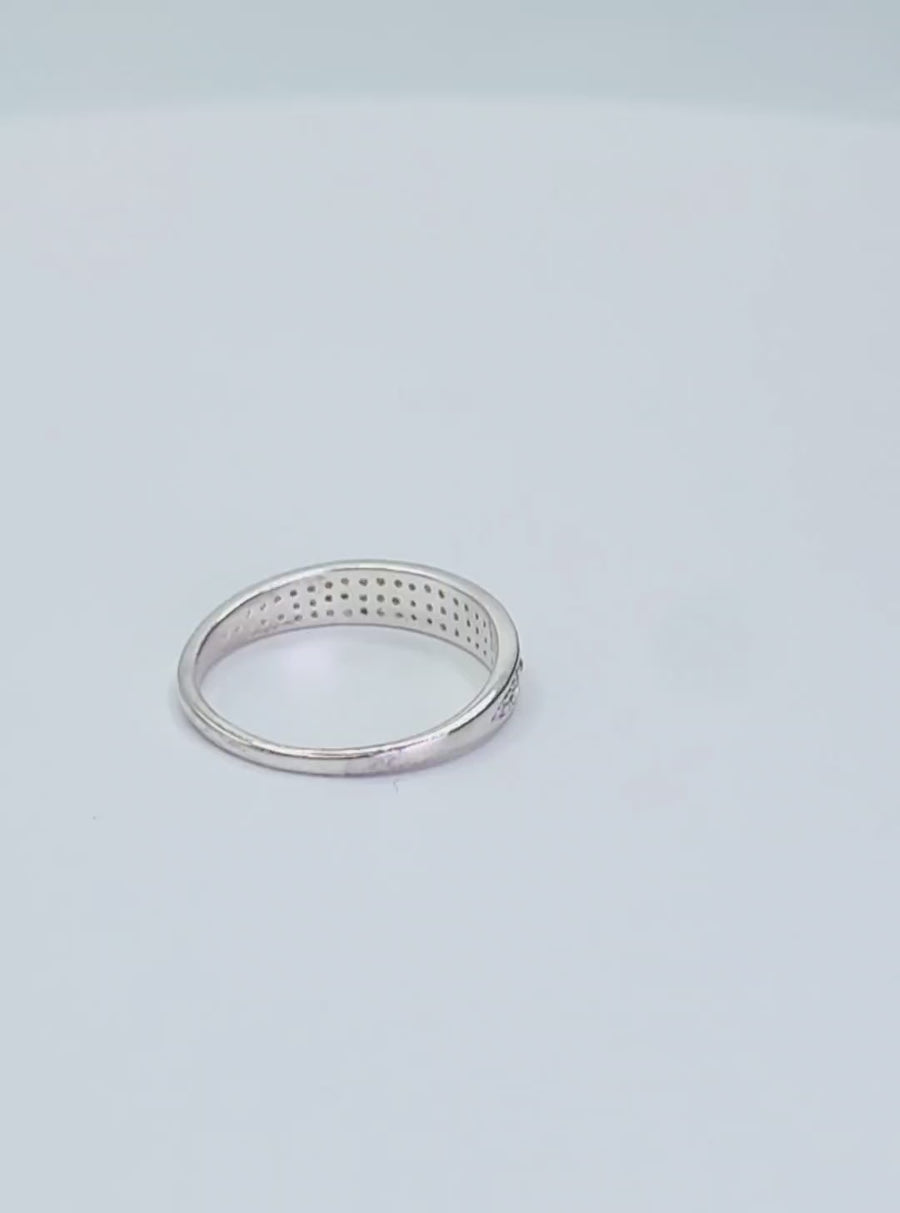 Cubic Zircon Pave Ring in Sterling Silver