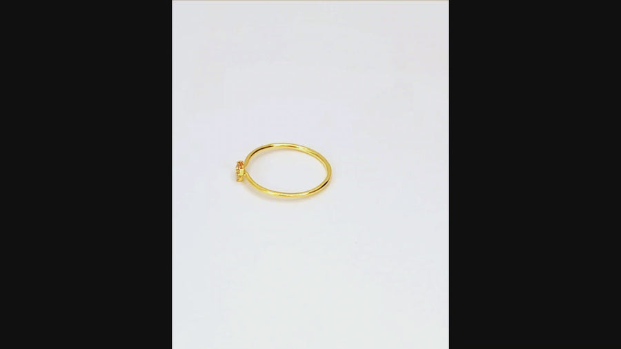 Gold Star Ring With Cubic Zirconia