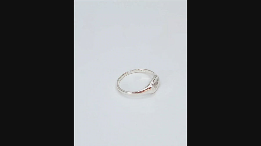 Bee Signet Ring in Sterling Silver - Symbol of Purpose