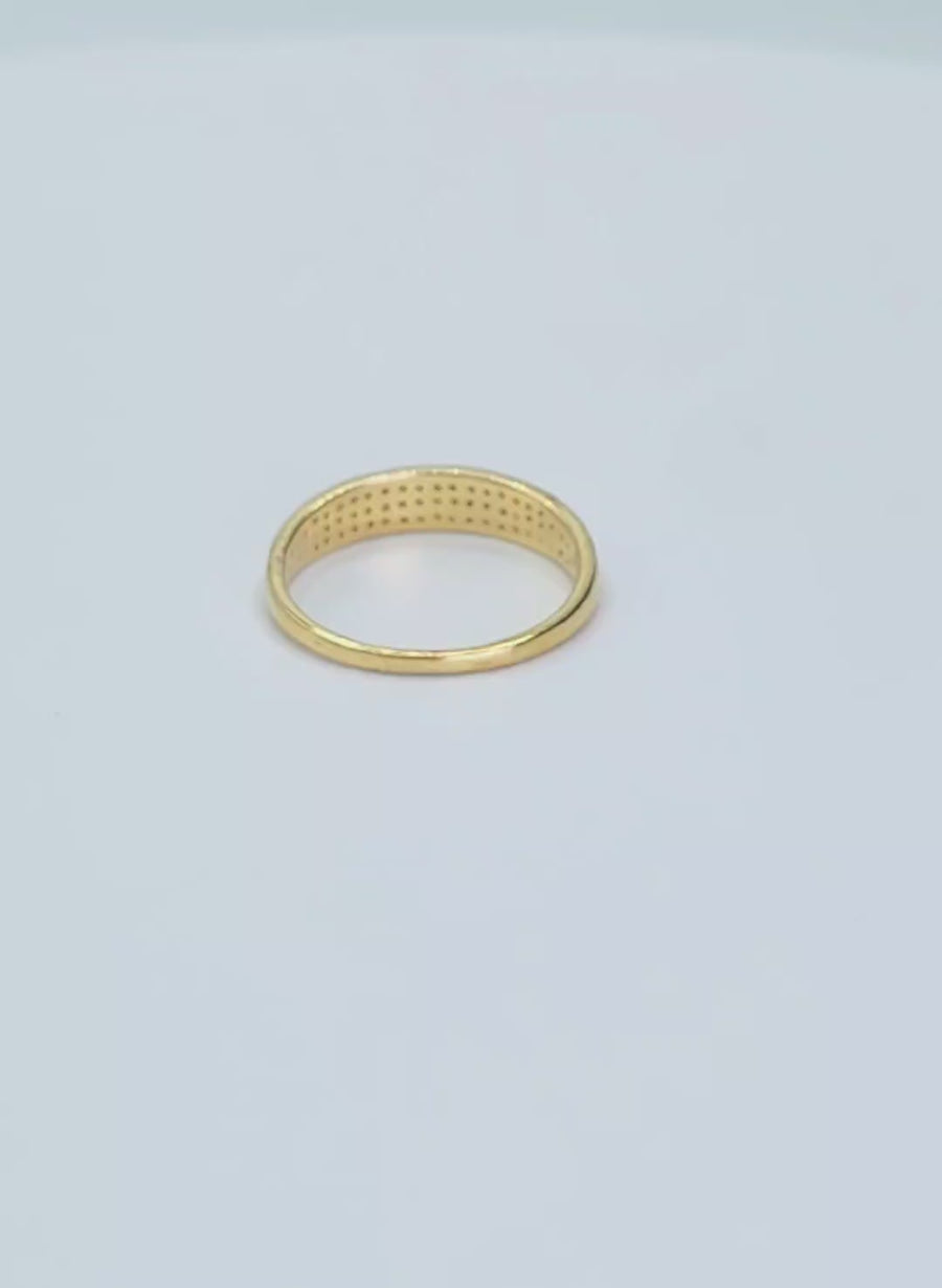 Cubic Zircon Pave Ring in Gold
