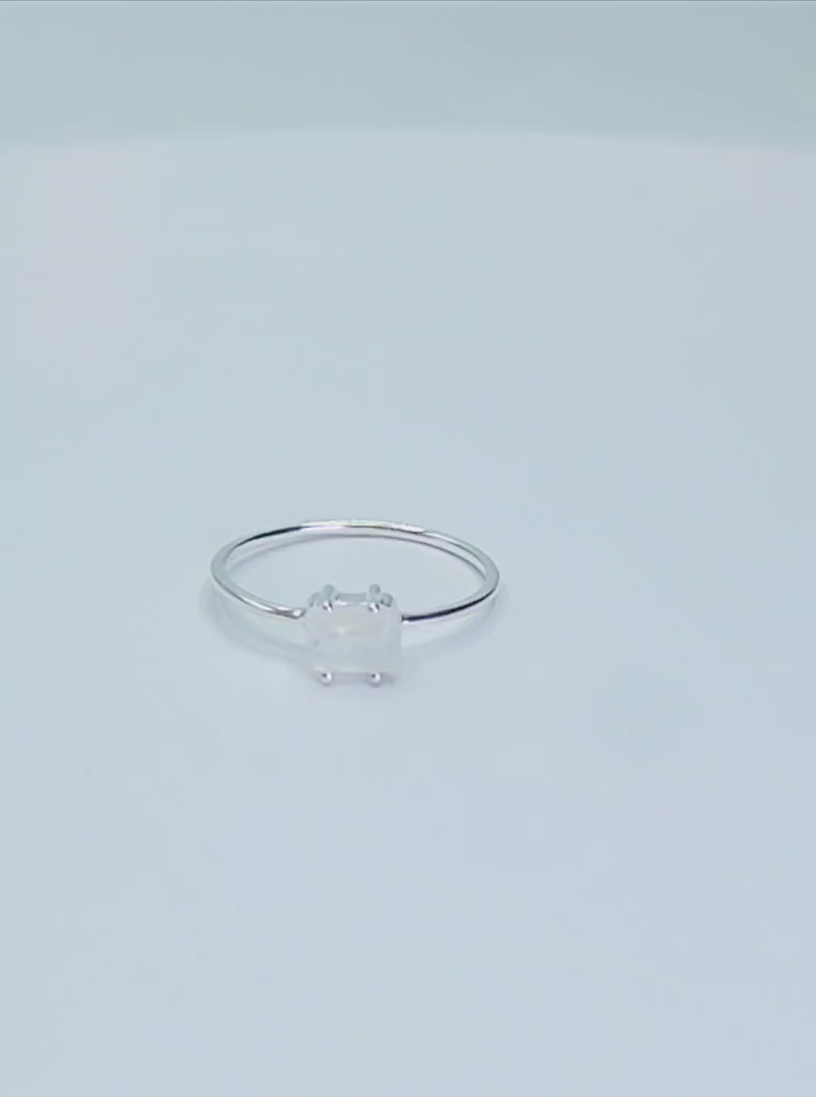 Inner Knowing Ring in Rainbow Moonstone+ Sterling Silver