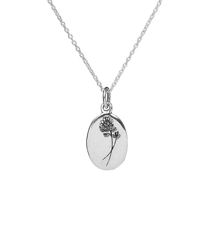 November Chrysanthemum Birth Flower Necklace Sterling Silver