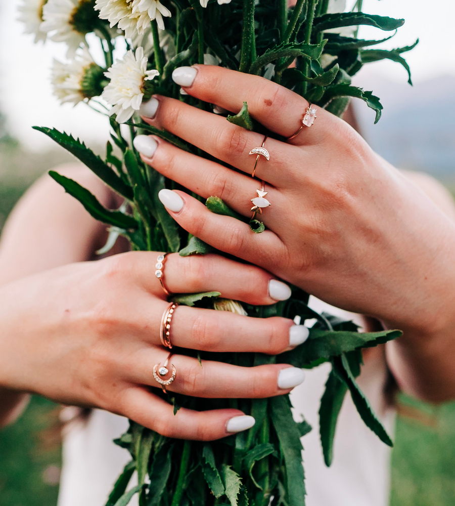 Heart and Lotus Unity Ring Rose Gold