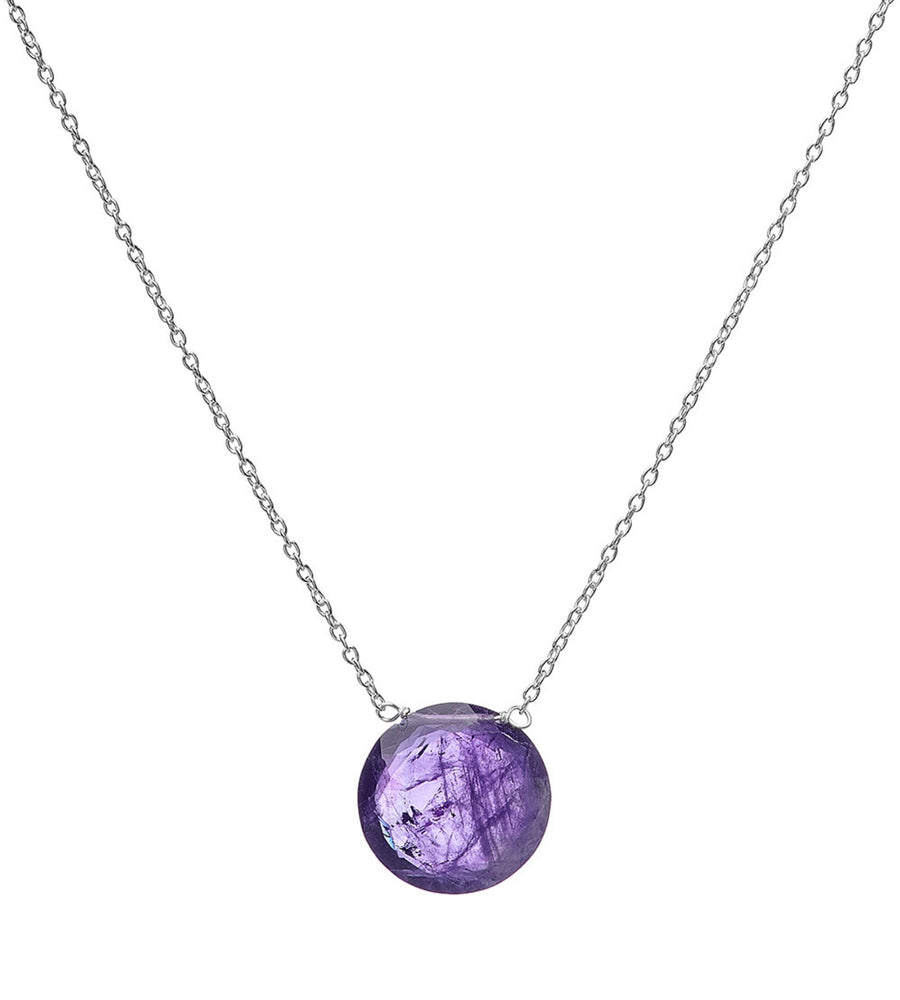Heart and Lotus Gratitude Necklace Amethyst